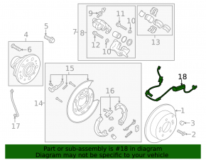 Rear right ABS sensor for Kia Sportage 17-22 AWD