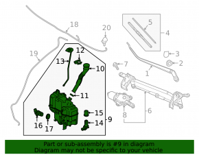 Mazda 3 19-24 Mexico-built windshield washer reservoir (bare)