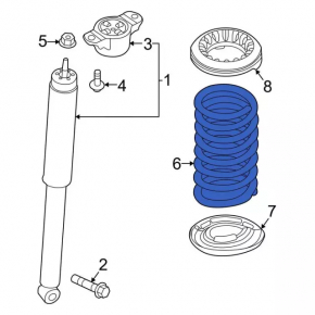 Spring rear left Ford Focus mk3 11-18