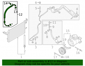 Air conditioner tube compressor-heater second Ford Flex 13-19