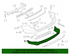 Rear bumper lower part Ford Explorer 20-24 for parking sensors and towbar, XLT