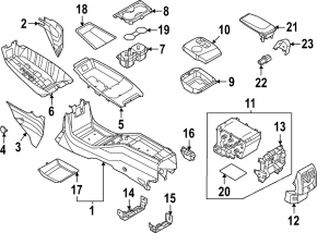 Center Console Trim with Cup Holders Ford Mustang Mach-E 21-23