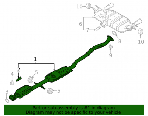 Exhaust line middle section with catalytic converter Mazda CX-30 20-21 2.5 AWD without CDS