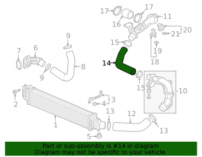 Intercooler pipe left third Honda Accord 18-22 221.5T tires