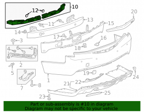 Rear bumper center mount for Cadillac ATS 13-18 (2-piece assembly)