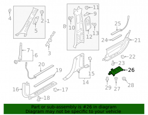 Fastening of the door sill trim rear left inner Volvo XC90 16-22