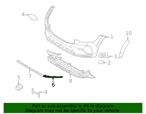 Left front bumper molding for Volvo XC60 22-25 chrome