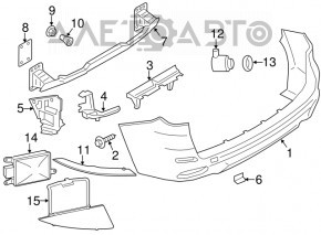 Rear bumper mount left outer BMW X5 F15 14-18