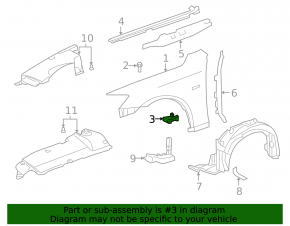 Left lower wing bracket Lexus IS 06-13