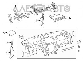 Torpedo front panel without AIRBAG Toyota Camry v55 15-17 usa white stitching