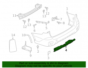 Subaru Outback 20 Rear Bumper Lip - Structure