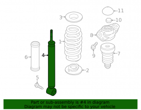 Rear left shock absorber for VW Jetta 11-18 USA with support