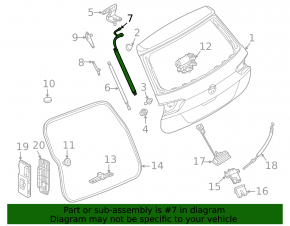 Electric shock absorber for the left tailgate of the VW Tiguan 21-24