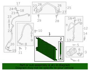Air conditioning radiator condenser VW Jetta 19- dented
