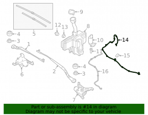 BMW i3 14-21 heated windshield washer nozzle chain