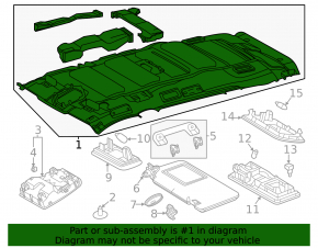 Toyota Highlander 20-22 gray headliner for sunroof