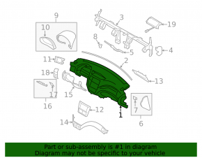 Dashboard front panel without AIRBAG Subaru Impreza WRX GH 09-14 black