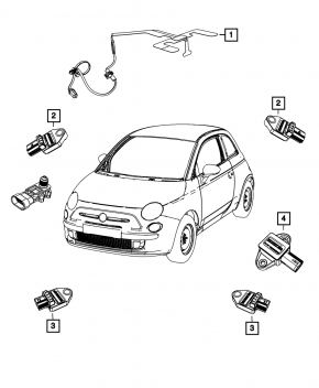 Airbag sensor door left Fiat 500 12-12