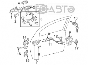 Lower front right door hinge for Toyota Corolla e12 02-08