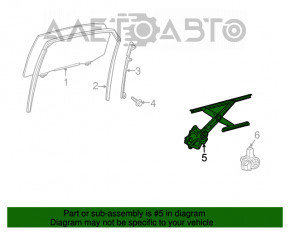 Window lift mechanism rear right Lexus RX350 RX450h 10-15