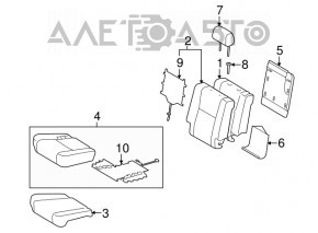 2nd row right seat Toyota Sequoia 2008-2014 velour