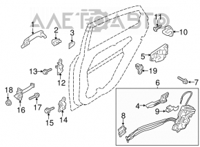 Rear left door stop for Kia Optima 11-16