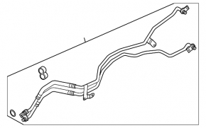 Automatic transmission oil cooling pipes VW Touareg 11-16 3.6