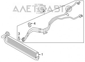 Automatic transmission oil cooling pipes VW Touareg 11-16 3.6