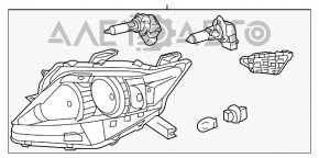 Headlight front left bare Lexus RX350 RX450h 13-15 rest halogen