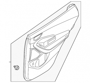 Door trim card rear right Hyundai Santa FE Sport 13-16 black with beige insert