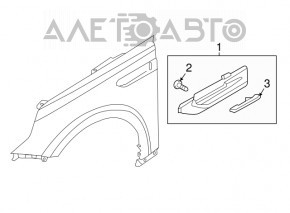 Front left wing molding Kia Optima 16-