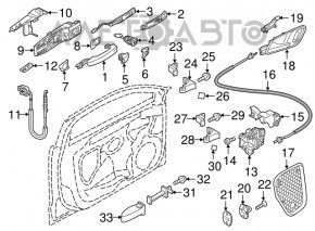 Front left door handle mechanism Audi A3 22-26