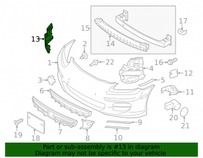 Front bumper mount left Porsche Panamera 10-13