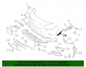Front bumper cover left Mercedes CLA 45 17-19 AMG pkg