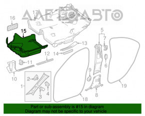 Floor covering front right Mercedes CLA 14-19 black, tear