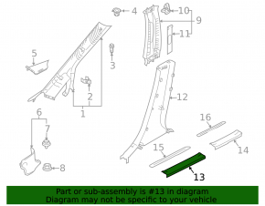 Door sill trim front right inner Mazda CX-7 06-09