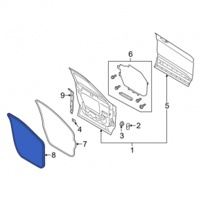 Door seal front left Ford Explorer 20-