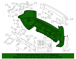 Bare rear bumper for Land Rover Range Rover Evoque 12-18