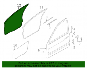 Front left door seal for Mitsubishi Galant 04-12