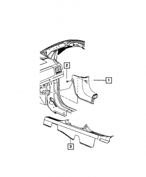 Front pillar trim lower right Jeep Compass 11-16 beige
