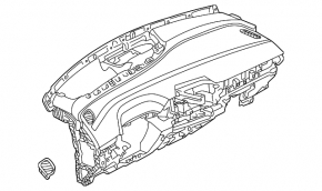 Volkswagen ID.4 23-25 black dashboard panel without airbag, type 2