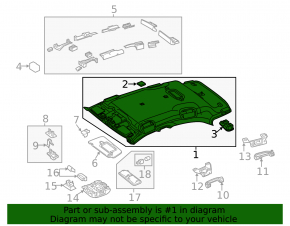 Mercedes GLA 15-20 headlining without sunroof black