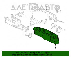 Central rear console Fiat 500 12-19 black