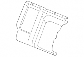Rear seat back trim, 2nd row, left, VW Atlas 21-23, black leather, white stitching, perforation
