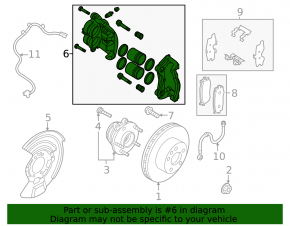 Front left caliper assembly Nissan Murano 25-26