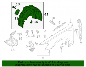 Front left mudguard Audi A6 C7 16-18 rest