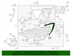Front right headlight seal for Audi Q8 19-25