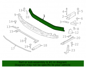 Front bumper reinforcement BMW X1 F48 16-22 upper SIGNEDA