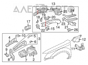 Front quarter right Toyota Avalon 05-10 blue with central pillar