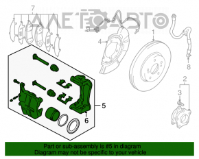 Front left caliper assembly for Suzuki Kizashi 10-15